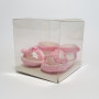 Pink baby sandals with flower