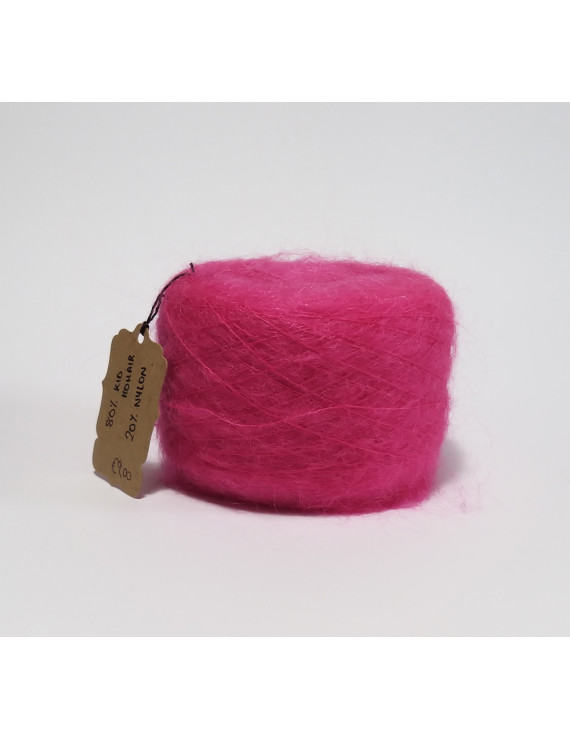 Filato di mohair rosso ciliegia DK 2's NM Mohair/Lana/Nylon 78/13/9 500 g  gomitoli 10x50 g -  Italia